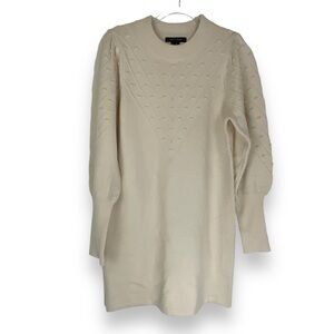 French Connection Sweater Dress Cream Neutral Knit Womens Size‎ S